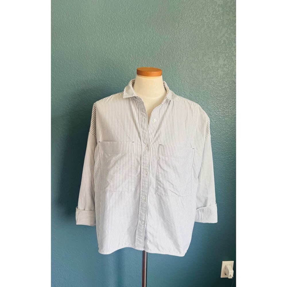Everlane Striped Button Down Shirt Oversized Long Sleeve Relaxed Fit